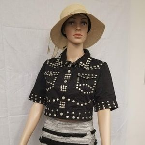 Black Jacket Studded Cotton Brand New